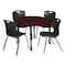 Regency Tables > Height Adjustable > Round Mobile Table & Chair Sets, 42 W, 42 L, 23-34 H, Mahogany TB42RNDMHAPCBK40BK - alternate 1